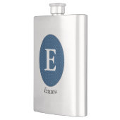 青エレガントモノグパーソナライズされたラム フラスク (左)