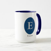 青エレガントモノグパーソナライズされたラム マグカップ (正面右)