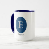 青エレガントモノグパーソナライズされたラム マグカップ (正面左)