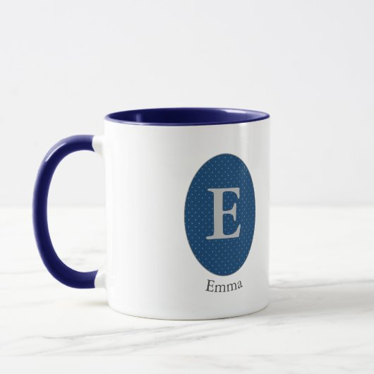 青エレガントモノグパーソナライズされたラム マグカップ (左)