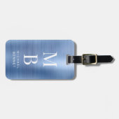 青エレガントモノグラムの色 ラゲッジタグ (正面横)