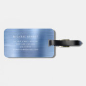 青エレガントモノグラムの色 ラゲッジタグ (裏面横)