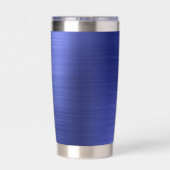 青エレガントモノグラム 保温保冷タンブラー (背面)
