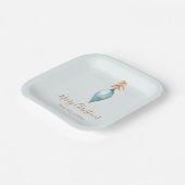 青エレガントユニーク水の色のカスタムクリスマス ペーパープレート (傾斜あり)