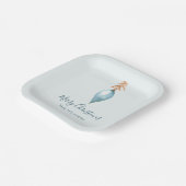 青エレガントユニーク水の色のカスタムクリスマス ペーパープレート (傾斜あり)