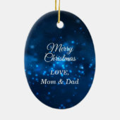 青エレガントライトシルバーシルエットよくはしゃぐ猫 セラミックオーナメント (裏面)