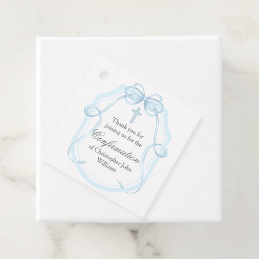 青エレガントリボン確認パーティー フェイバータグ (インサイチュ)