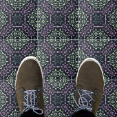 青エレガントレースのよう華美紫クリームパターン タイル