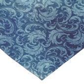 青エレガントヴィンテージダマスク模様 ロングテーブルランナー (コーナー)