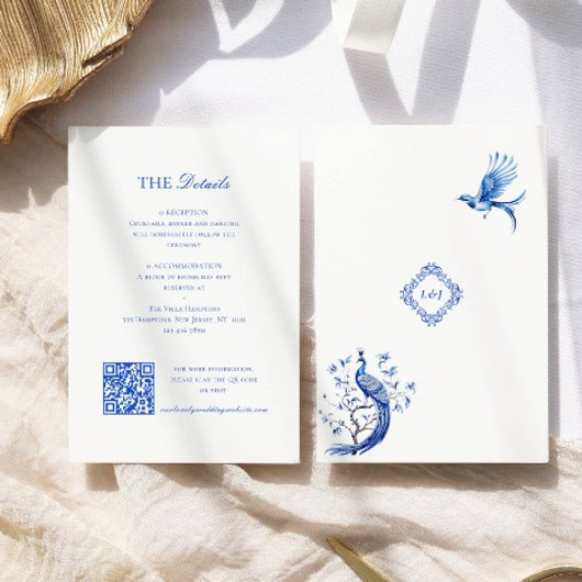 青エレガントヴィンテージチノイ結婚ズリー エンクロージャーカード