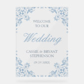 青エレガントヴィンテージフレ結婚ームへようこそ アクリルサイン (正面)