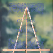 青エレガントヴィンテージフローラ山花結婚の アクリルサイン (ニュートラル)