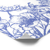 青エレガントヴィンテージフローラ山花結婚の ポスター (角)