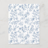 青エレガントヴィンテージフローラ結婚 エンクロージャーカード (裏面)