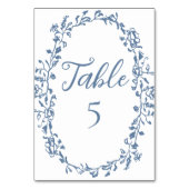 青エレガントヴィンテージフローラ結婚 テーブルナンバー (裏面)