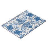 青エレガントヴィンテージフローラ ノートブック (左側)