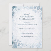 青エレガントヴィンテージブライダルシャワー 招待状 (裏面)