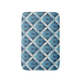 青エレガント入り房保花柄 バスマット (正面縦)