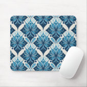 青エレガント入り房保花柄 マウスパッド (マウス)
