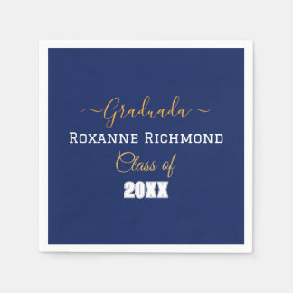 青エレガント写真スペインの卒業 スタンダードカクテルナプキン