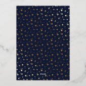 青エレガント写真ハッピーPawlidays金ゴールド 箔シーズンカード (裏面)