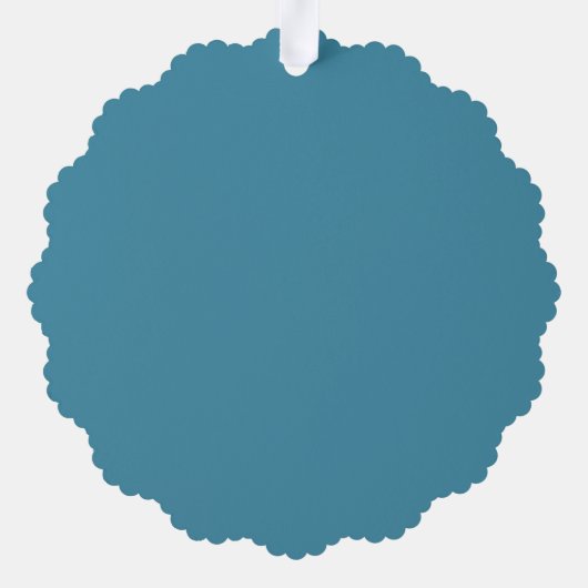 青エレガント冬の木のカスタムクリスマスプレゼント オーナメントカード (裏面)