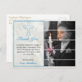 青エレガント十字聖餐会の写真 ポストカード (正面/裏面)