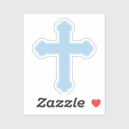 青エレガント十字 シール