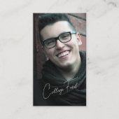 青エレガント卒業写真QRコードカレッジファンド エンクロージャーカード (正面)