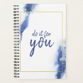 青エレガント大理石グラデーションあなたのためにそれをする引用文 プランナー手帳 (正面)