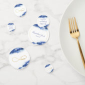 青エレガント大理石グラデーション金ゴールドラブインフィニティ コンフェッティ (グループ)