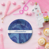 青エレガント大理石ゲート赤ちゃんシャワー ペーパープレート (パーティー)