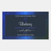 青エレガント大理石パターンフローラ製品ラベル 長方形シール (正面)