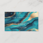 青エレガント大理石プロフェッショナル 名刺 (裏面)
