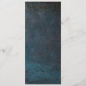 青エレガント大理石結婚のメニュー メニュー (裏面)