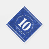 青エレガント大理石10年勤続記念日 スタンダードランチョンナプキン (角)
