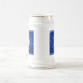 青エレガント大理石10年勤続記念日 ビールジョッキ (中央)