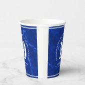 青エレガント大理石10年勤続記念日 紙コップ (右)