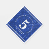 青エレガント大理石5年勤続記念日 スタンダードランチョンナプキン (角)