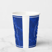 青エレガント大理石5年勤続記念日 紙コップ (左)