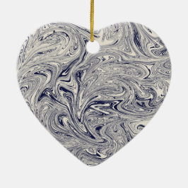 青エレガント大理石 セラミックオーナメント