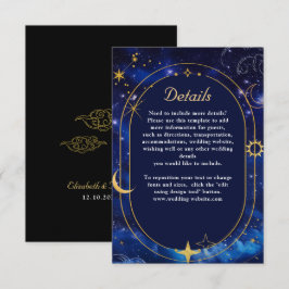 青エレガント天の結婚詳細 エンクロージャーカード