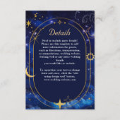 青エレガント天の結婚詳細 エンクロージャーカード (正面)