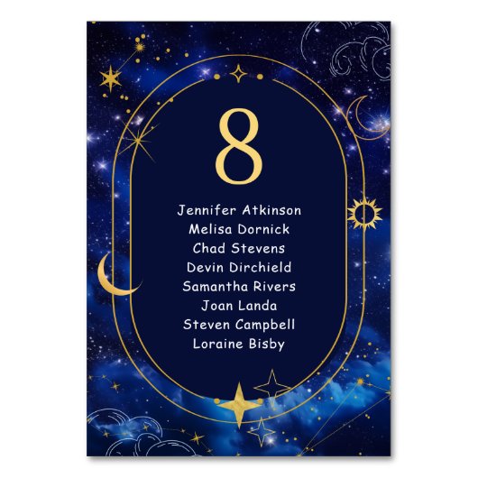 青エレガント天結婚座 テーブルナンバー (正面)