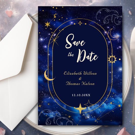 青エレガント天結婚星 セーブザデート