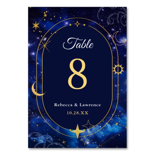 青エレガント天結婚星 テーブルナンバー (正面)