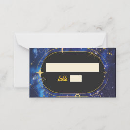 青エレガント天結婚星 プレイスカード