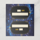 青エレガント天結婚星 プレイスカード (外部開封)