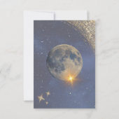 青エレガント天銀河系空結婚の 出欠カード (裏面)