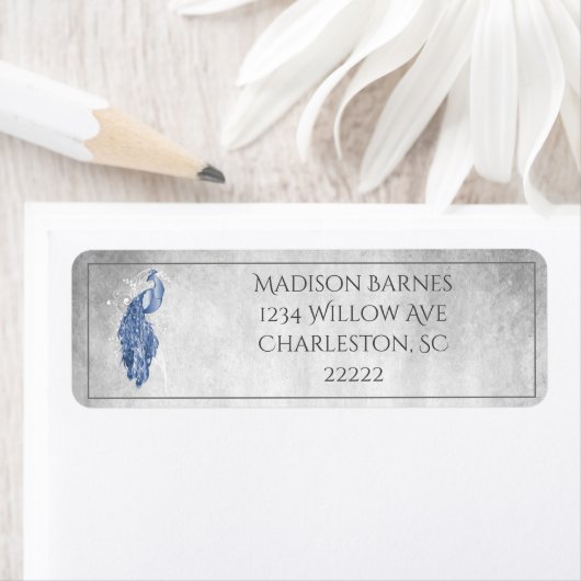 青エレガント孔雀ラベル ラベル (インサイチュ)